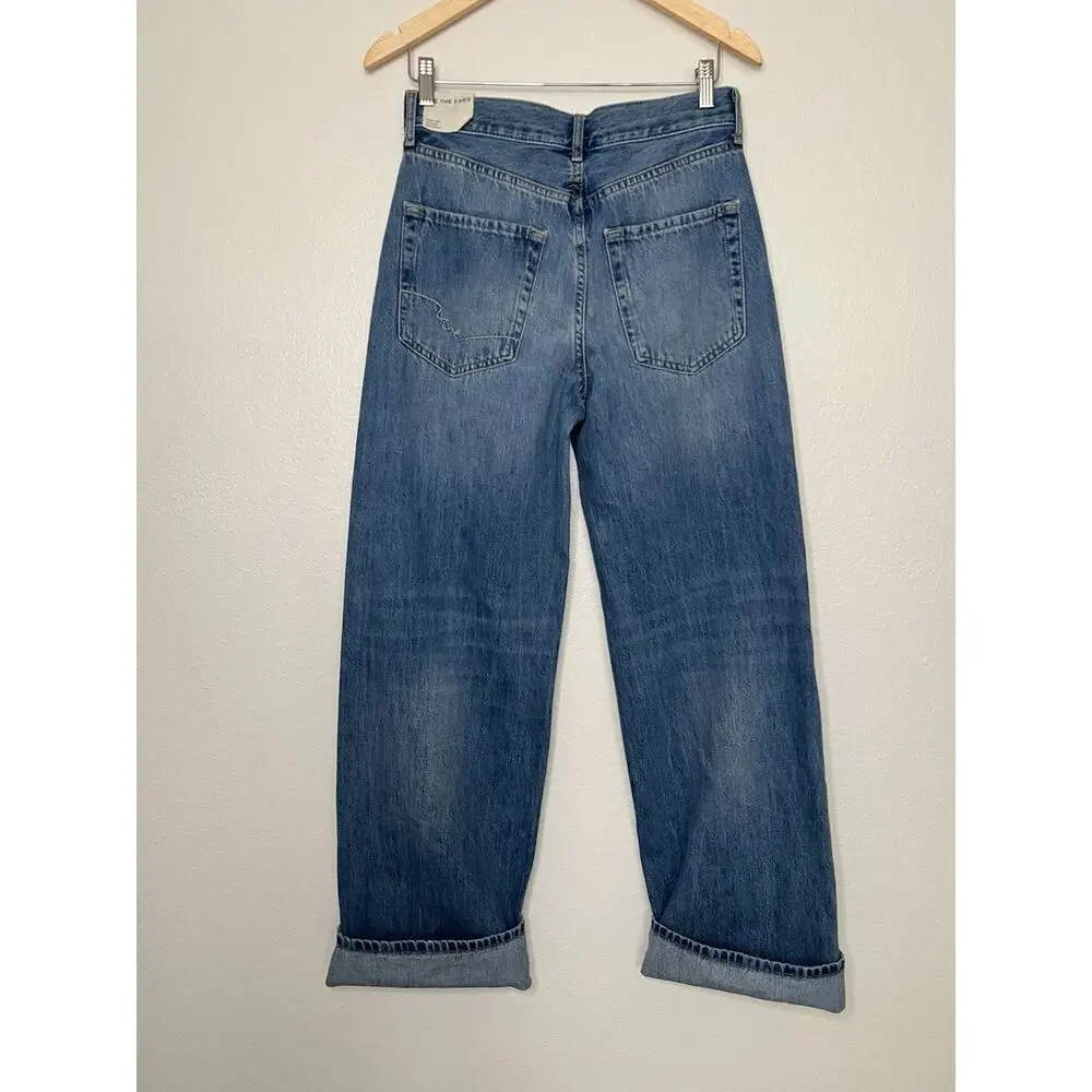 NWOT We The Free East Bay Cuffed Straight Jeans Size 32 Baggy Relaxed - Picture 4 of 5
